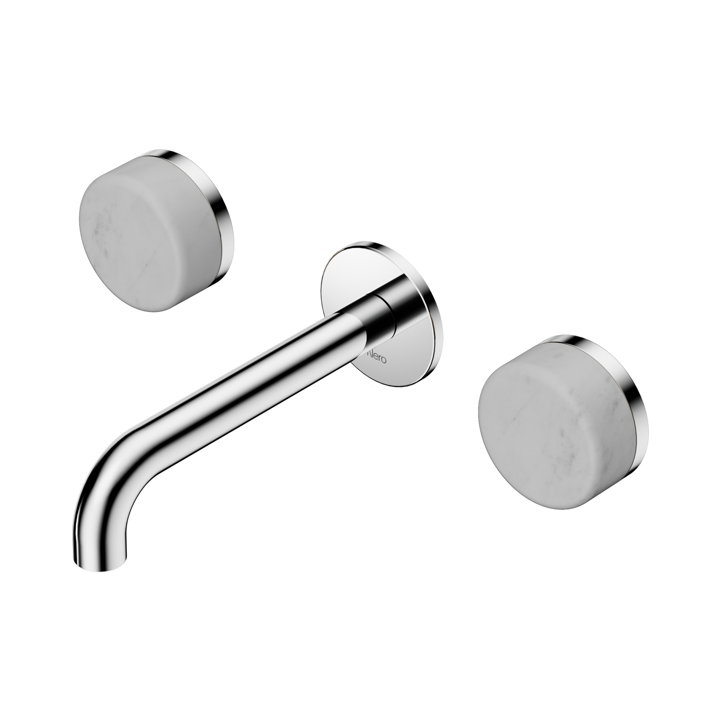 Nero Serenity Wall Basin Set 160mm Spout With Carrara Handle  5 Star / 5LPM