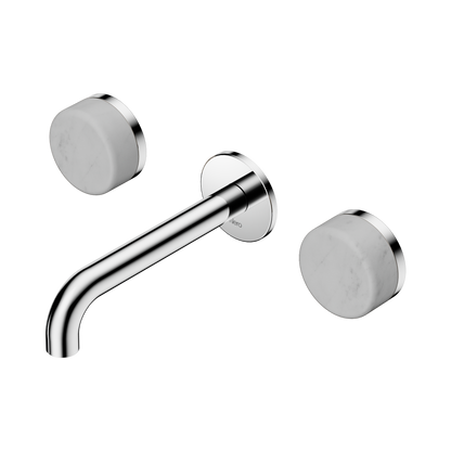 Nero Serenity Wall Basin Set 160mm Spout With Carrara Handle  5 Star / 5LPM