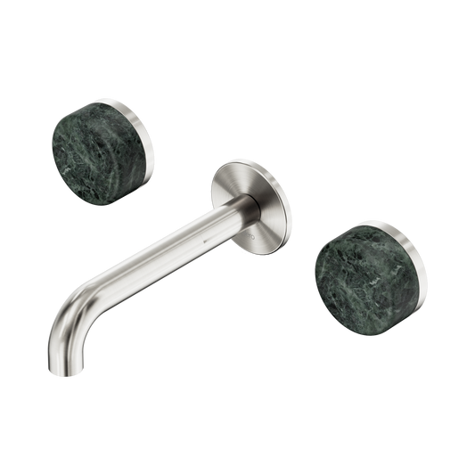 Serenity Wall Basin Set 160mm Spout With Verde Alpi Handle Brushed Nickel