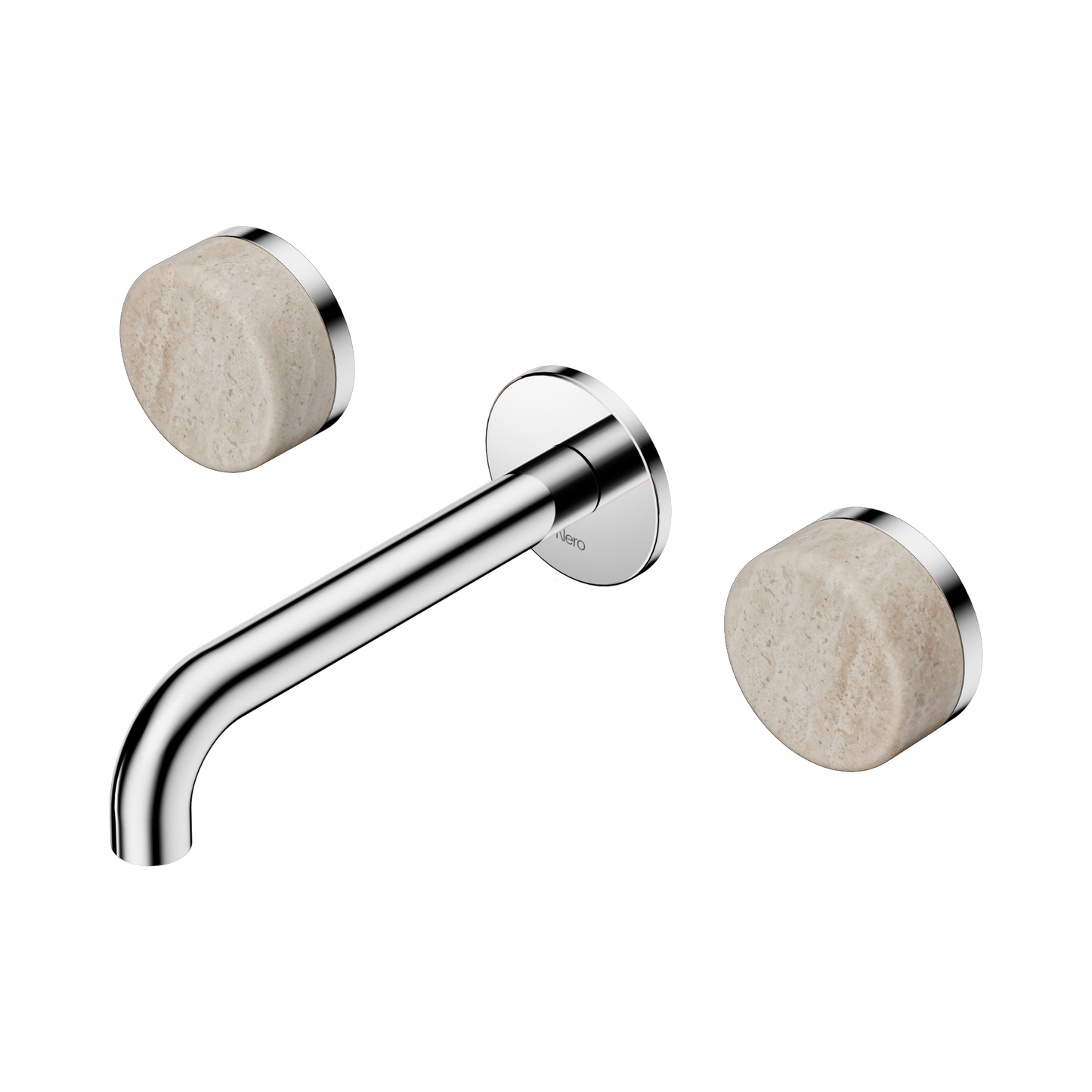 Serenity Wall Basin Set 160mm Spout With Rome Travertine Handle Chrome