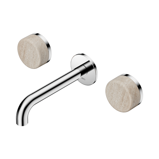 Nero Serenity 24D037CH Wall Basin Set 160mm Spout With Rome Travertine Handle  5 Star / 5LPM