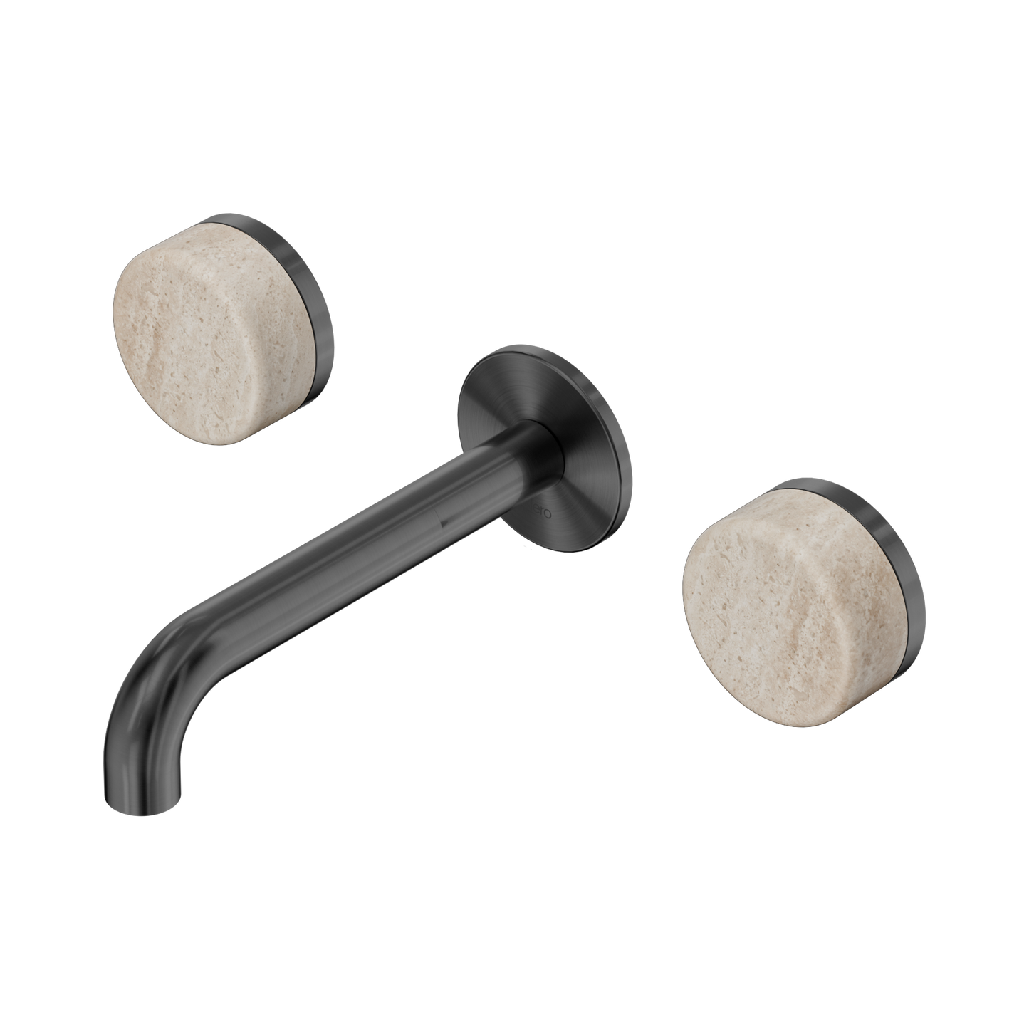 Nero Serenity 24D037GM Wall Basin Set 160mm Spout With Rome Travertine Handle Gun Metal 5 Star / 5LPM