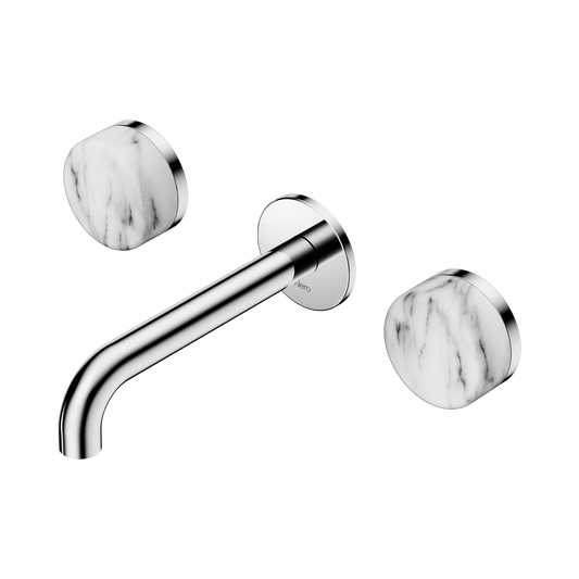 Serenity Wall Basin Set 160mm Spout With Arabescato Corchia Handle Chrome