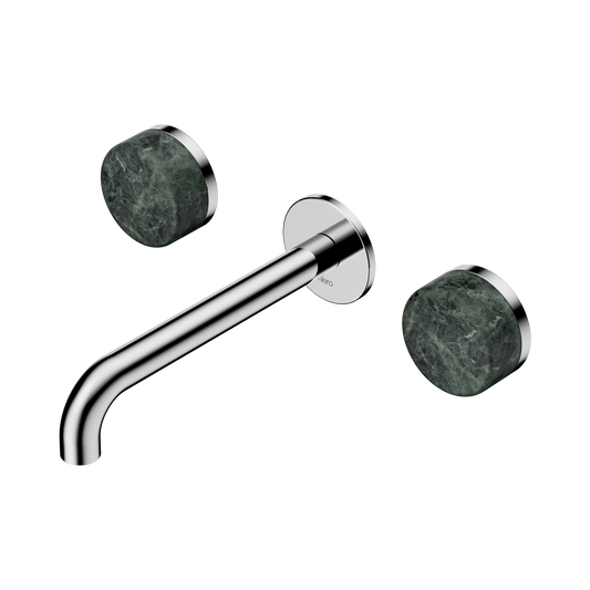 Serenity Wall Basin Set 185mm Spout With Verde Alpi Handle Chrome