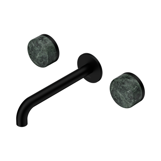 Serenity Wall Basin Set 185mm Spout With Verde Alpi Handle Matte Black