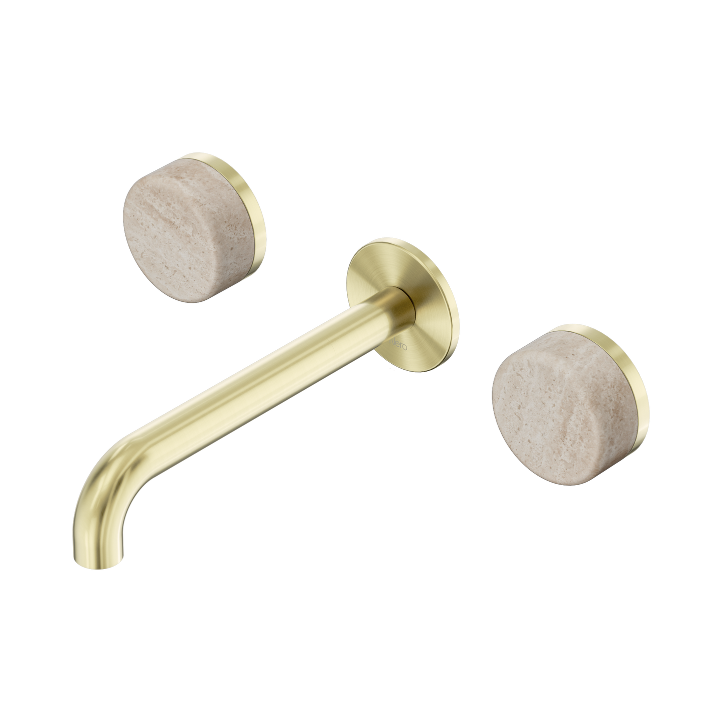 Nero Serenity 24D043BG Wall Basin Set 185mm Spout With Rome Travertine Handle Brushed  5 Star / 5LPM
