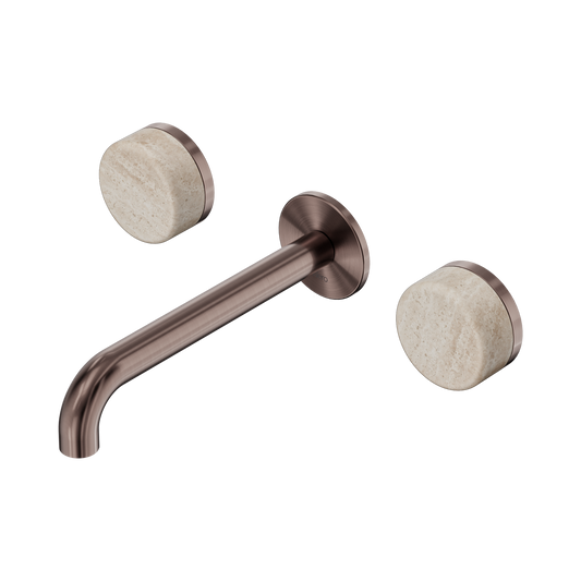 Nero Serenity 24D043BZ Wall Basin Set 185mm Spout With Rome Travertine Handle  5 Star / 5LPM