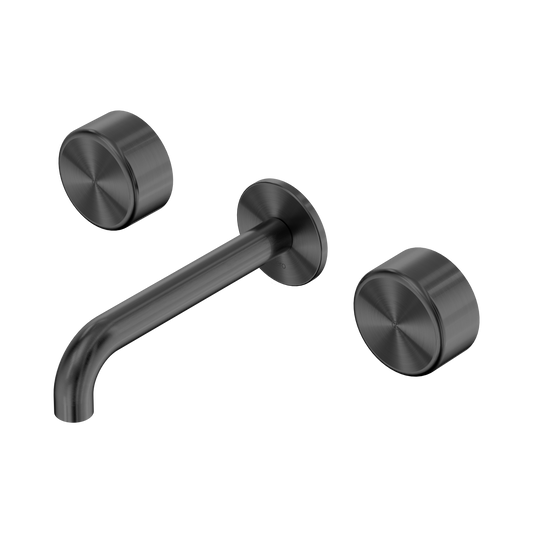 Nero Serenity 24D046GM Wall Basin Set 185mm Spout With Metal Handle Gun Metal 5 Star / 5LPM