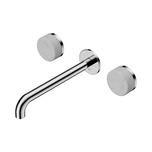 Serenity Wall Basin Set 220mm Spout With Carrara Handle Chrome