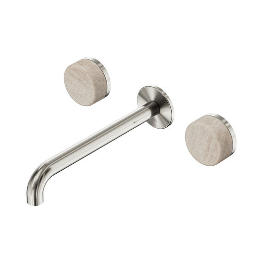Nero Serenity 24D049BN Wall Basin Set 220mm Spout With Rome Travertine Handle  5 Star / 5LPM