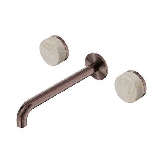 Nero Serenity 24D049BZ Wall Basin Set 220mm Spout With Rome Travertine Handle  5 Star / 5LPM