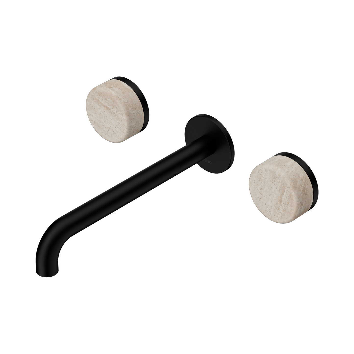 Nero Serenity 24D049MB Wall Basin Set 220mm Spout With Rome Travertine Handle  5 Star / 5LPM