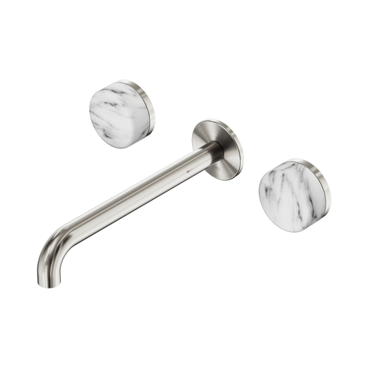 Nero Serenity 24D050BN Wall Basin Set 220mm Spout With Arabescato Corchia Handle  5 Star / 5LPM