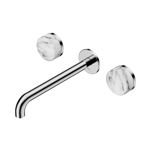 Nero Serenity 24D050CH Wall Basin Set 220mm Spout With Arabescato Corchia Handle  5 Star / 5LPM