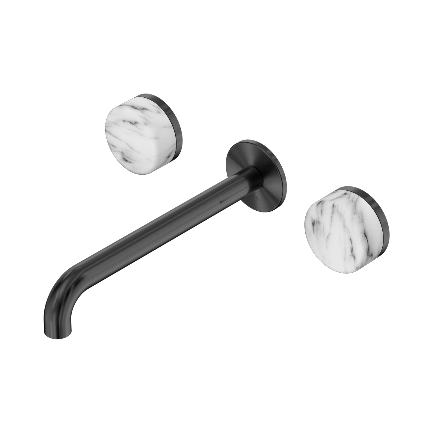 Nero Serenity 24D050GM Wall Basin Set 220mm Spout With Arabescato Corchia Handle Gun Metal 5 Star / 5LPM