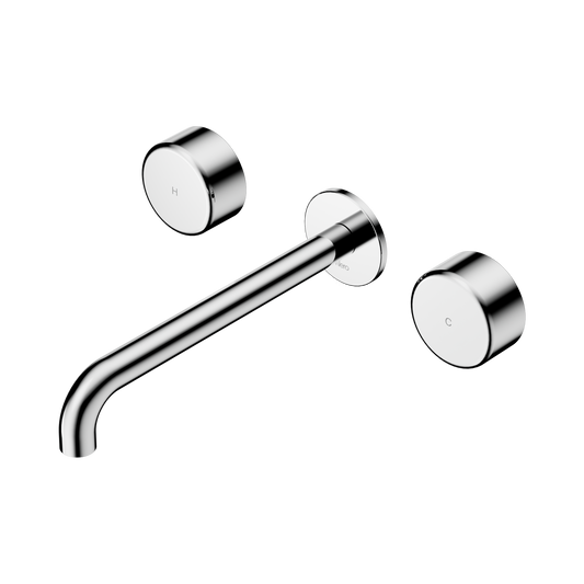 Serenity Wall Basin Set 220mm Spout With Metal Handle Chrome