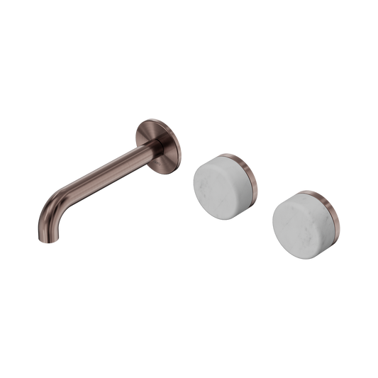 Nero Serenity 24D053BZ Wall Basin Set 160mm Offset Spout With Carrara Handle  5 Star / 5LPM