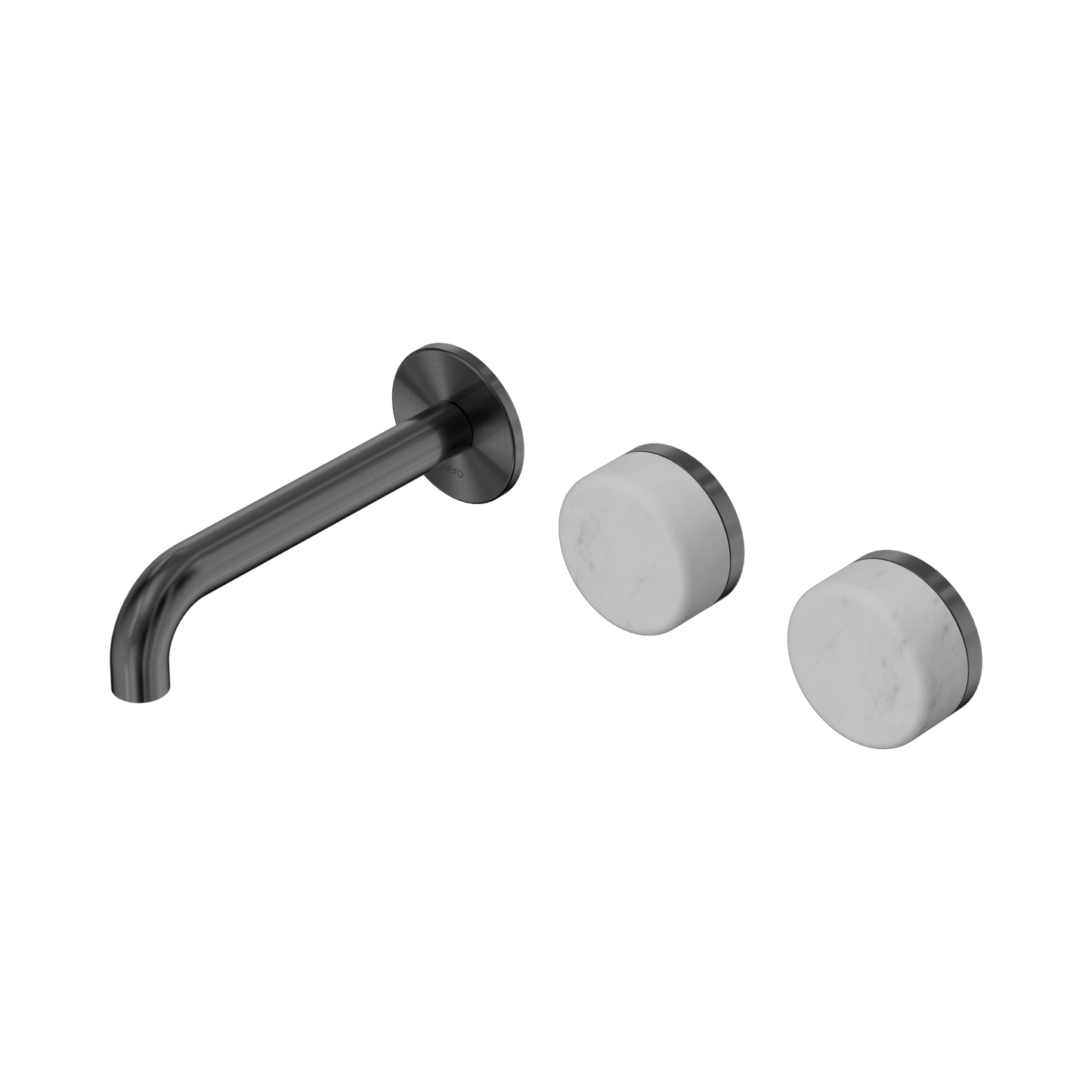 Serenity Wall Basin Set 160mm Offset Spout With Carrara Handle Gun Metal