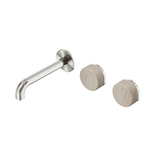 Nero Serenity 24D055BN Wall Basin Set 160mm Offset Spout With Rome Travertine Handle  5 Star / 5LPM
