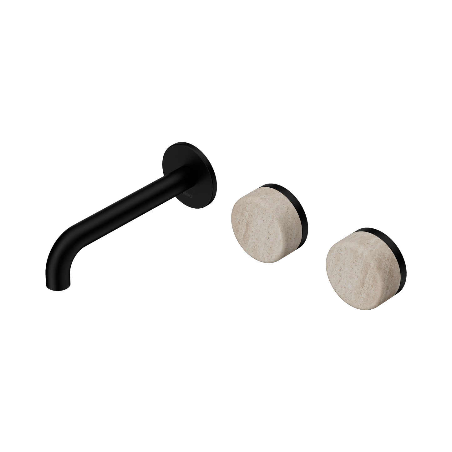 Nero Serenity 24D055MB Wall Basin Set 160mm Offset Spout With Rome Travertine Handle  5 Star / 5LPM