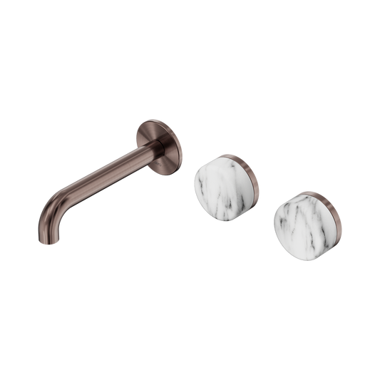 Nero Serenity 24D056BZ Wall Basin Set 160mm Offset Spout With Arabescato Corchia Handle  5 Star / 5LPM