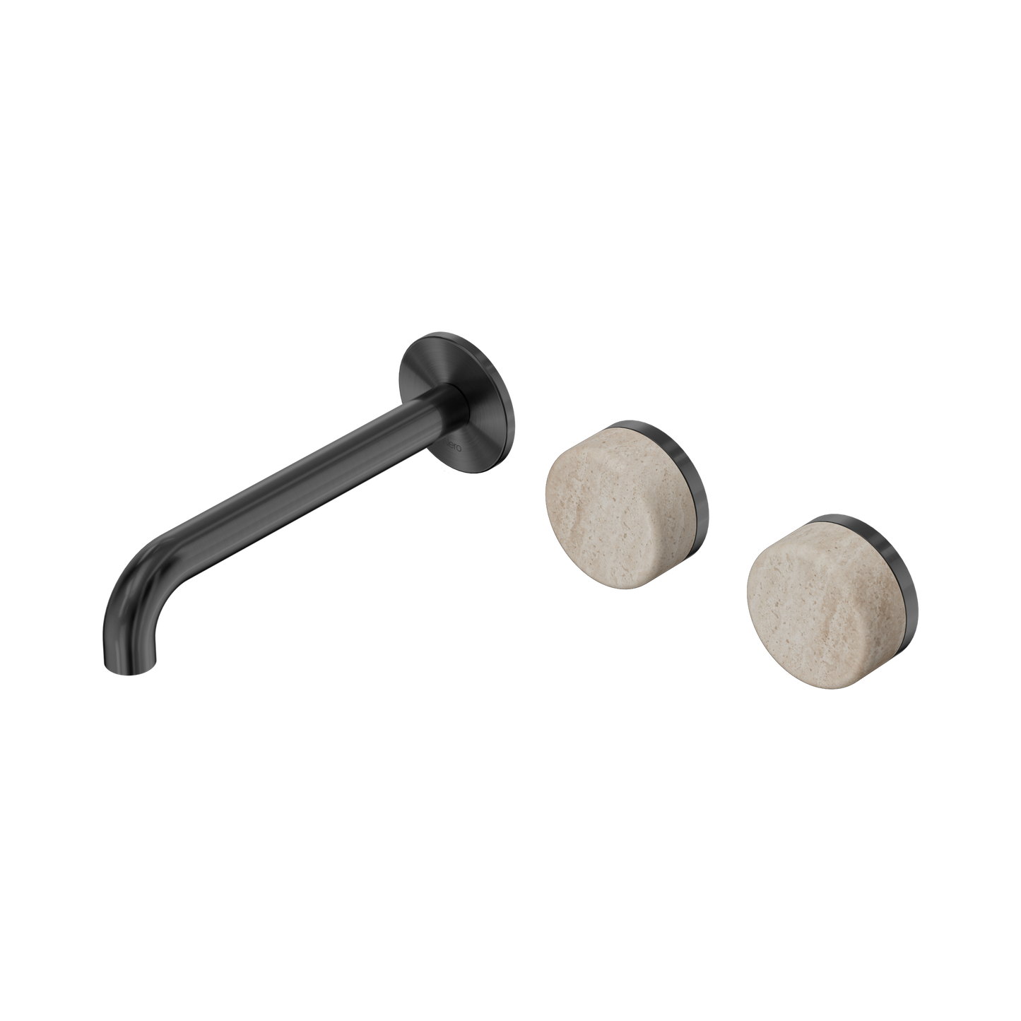 Nero Serenity 24D061GM Wall Basin Set 185mm Offset Spout With Rome Travertine Handle Gun Metal 5 Star / 5LPM