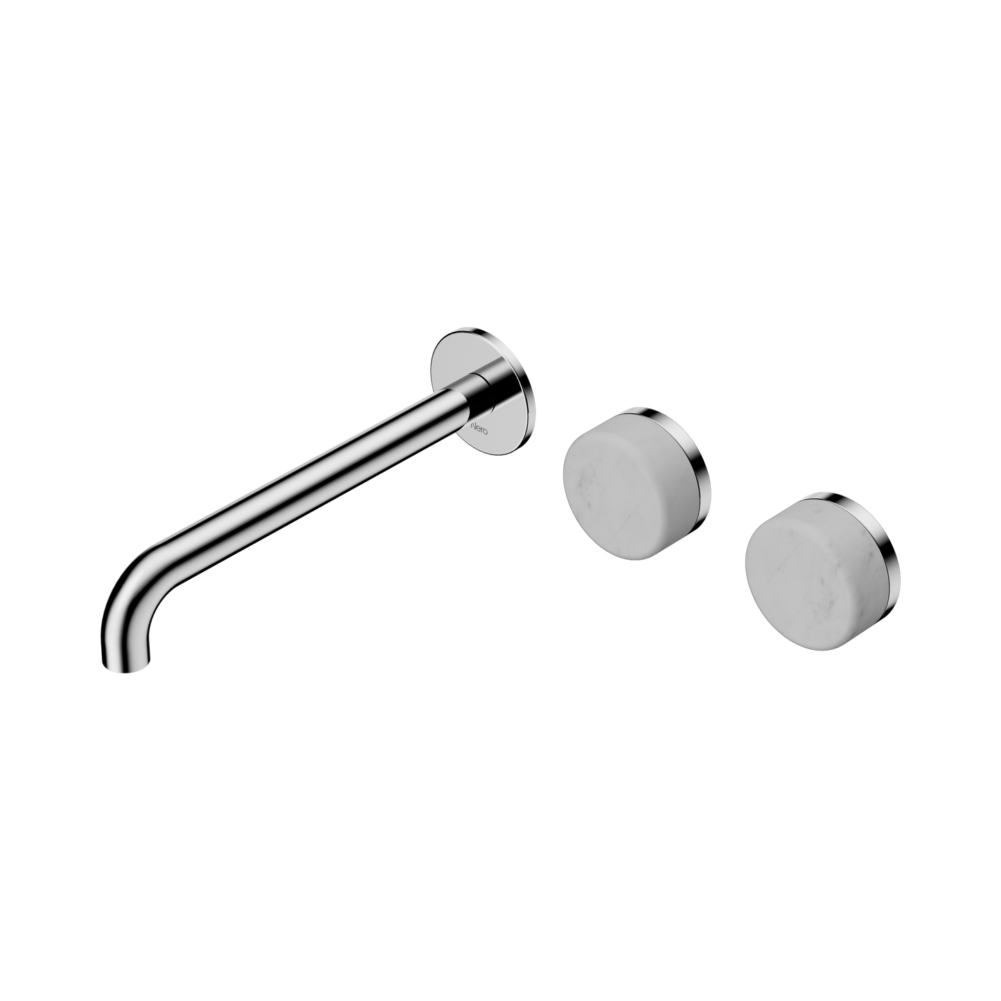 Serenity Wall Basin Set 220mm Offset Spout With Carrara Handle Chrome