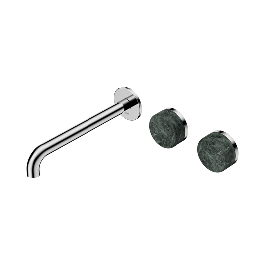Nero Serenity 24D066CH Wall Basin Set 220mm Offset Spout With Verde Alpi Handle  5 Star / 5LPM