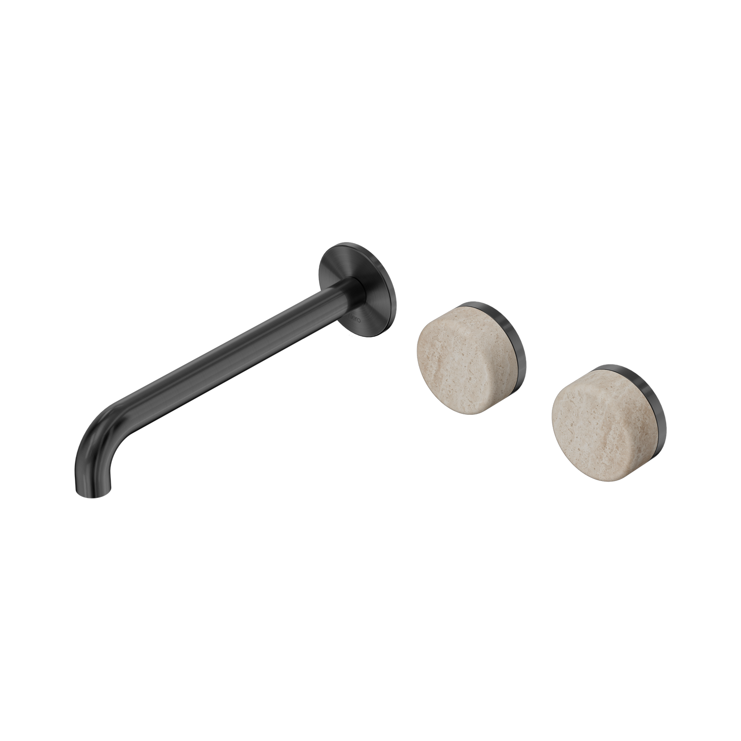 Nero Serenity 24D067GM Wall Basin Set 220mm Offset Spout With Rome Travertine Handle Gun Metal 5 Star / 5LPM