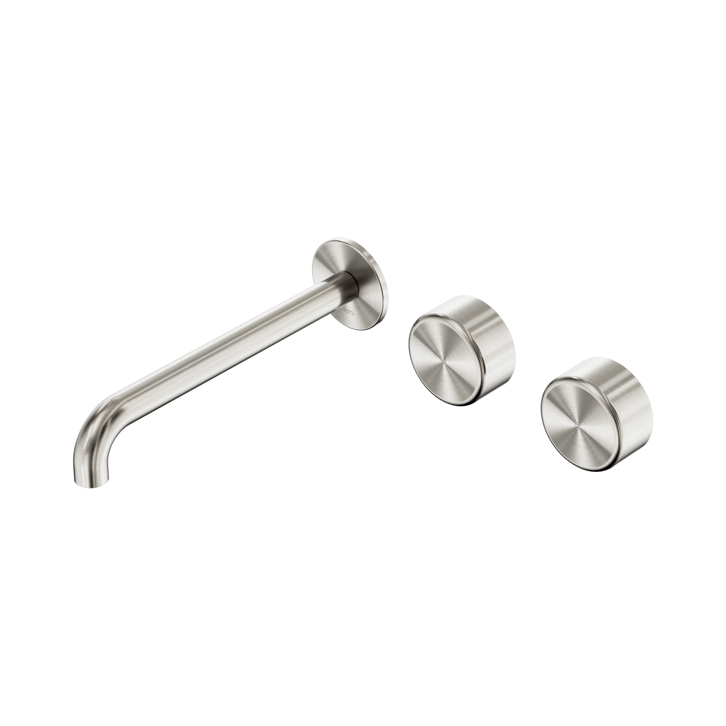 Serenity Wall Basin Set 220mm Offset Spout With Metal Handle Brushed Nickel