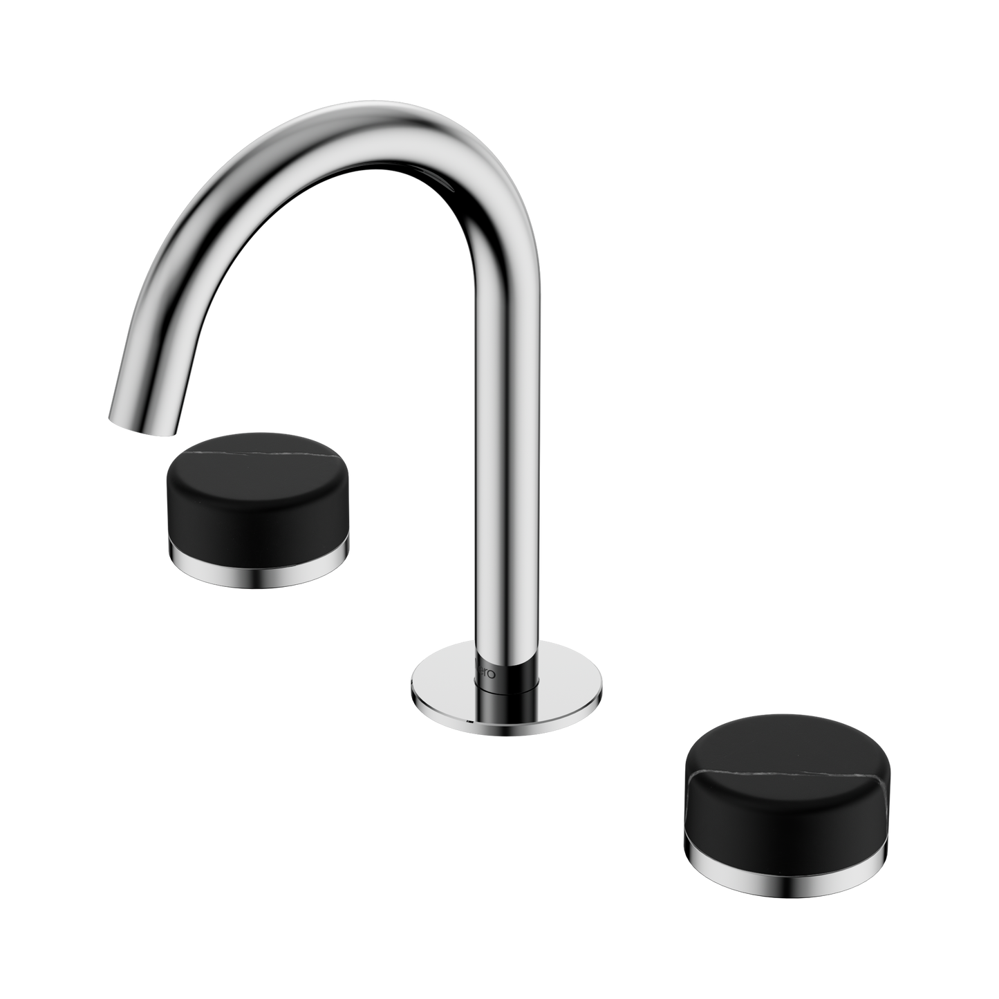 Serenity Basin Set Arc Spout With Marquina Black Handle Chrome