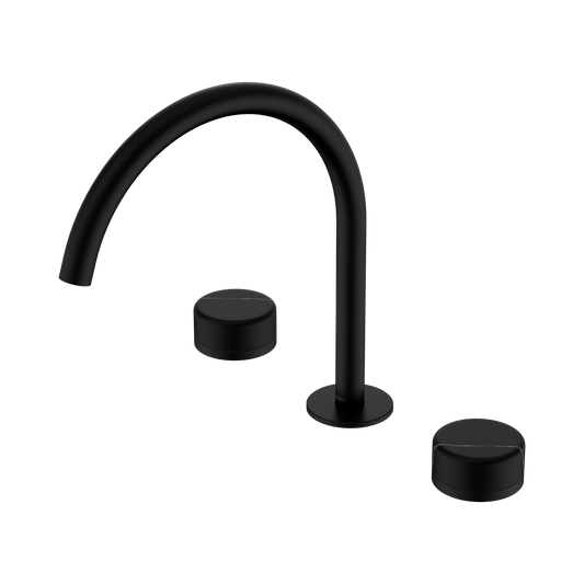 Serenity Bath/Kitchen Set Arc Spout With Marquina Black Handle Matte Black