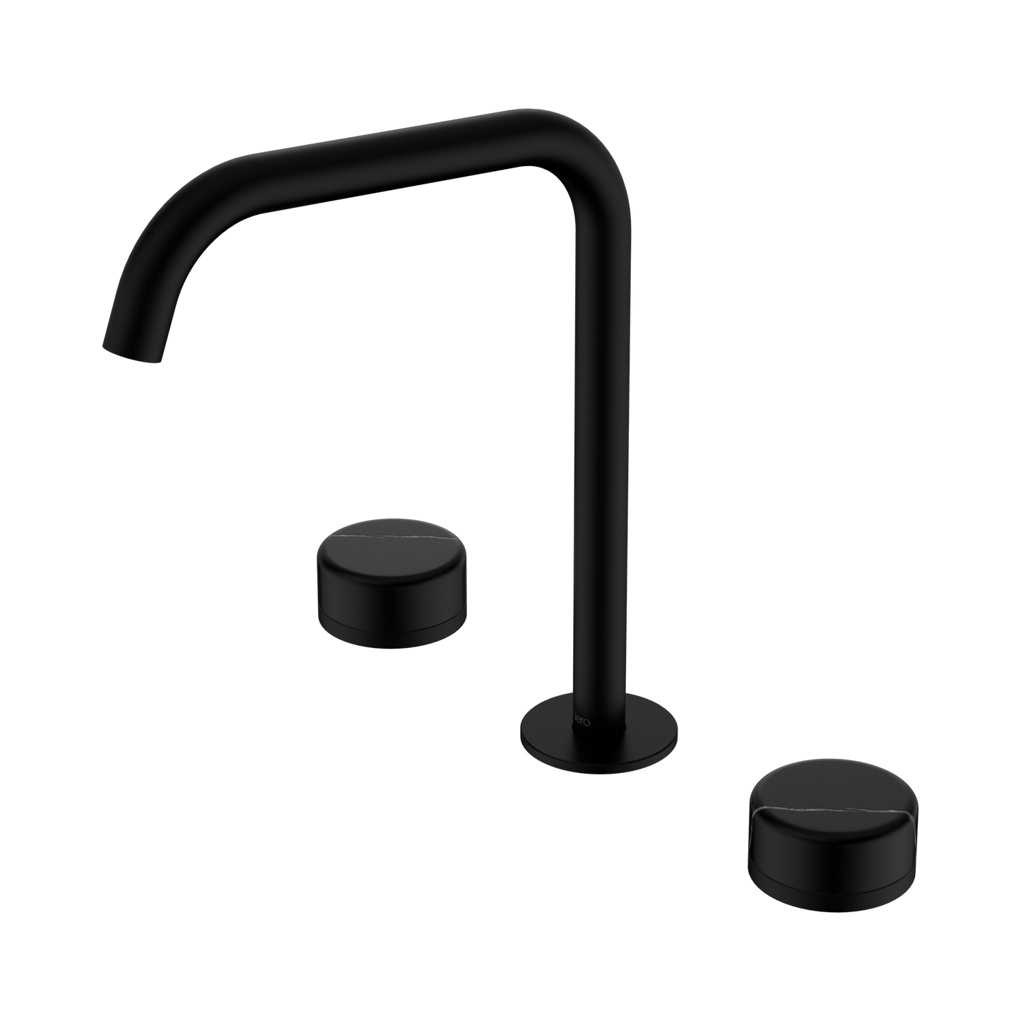Serenity Bath/Kitchen Set Edge Spout With Marquina Black Handle Matte Black