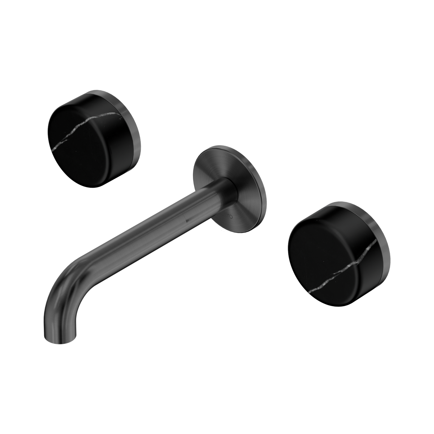 Serenity Wall Basin Set 160mm Spout With Marquina Black Handle Gun Metal