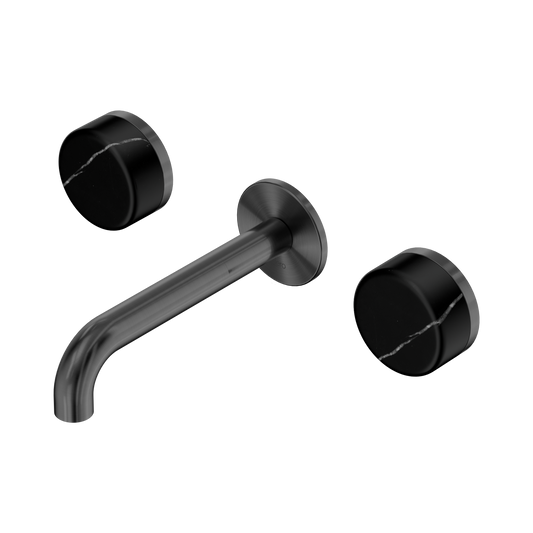 Nero Serenity 24D121GM Wall Basin Set 160mm Spout With Marquina  Handle Gun Metal 5 Star / 5LPM
