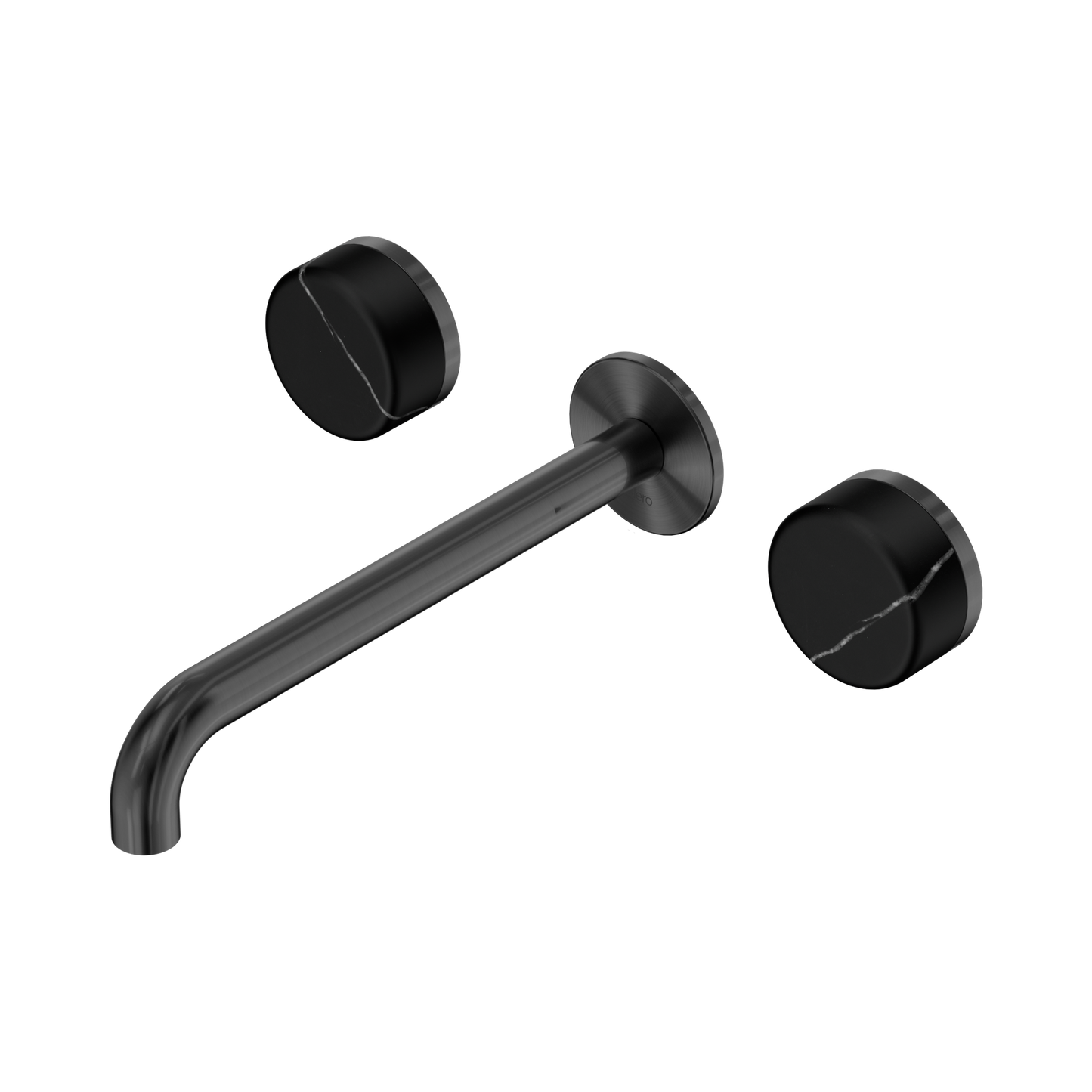 Serenity Wall Basin Set 220mm Spout With Marquina Black Handle Gun Metal