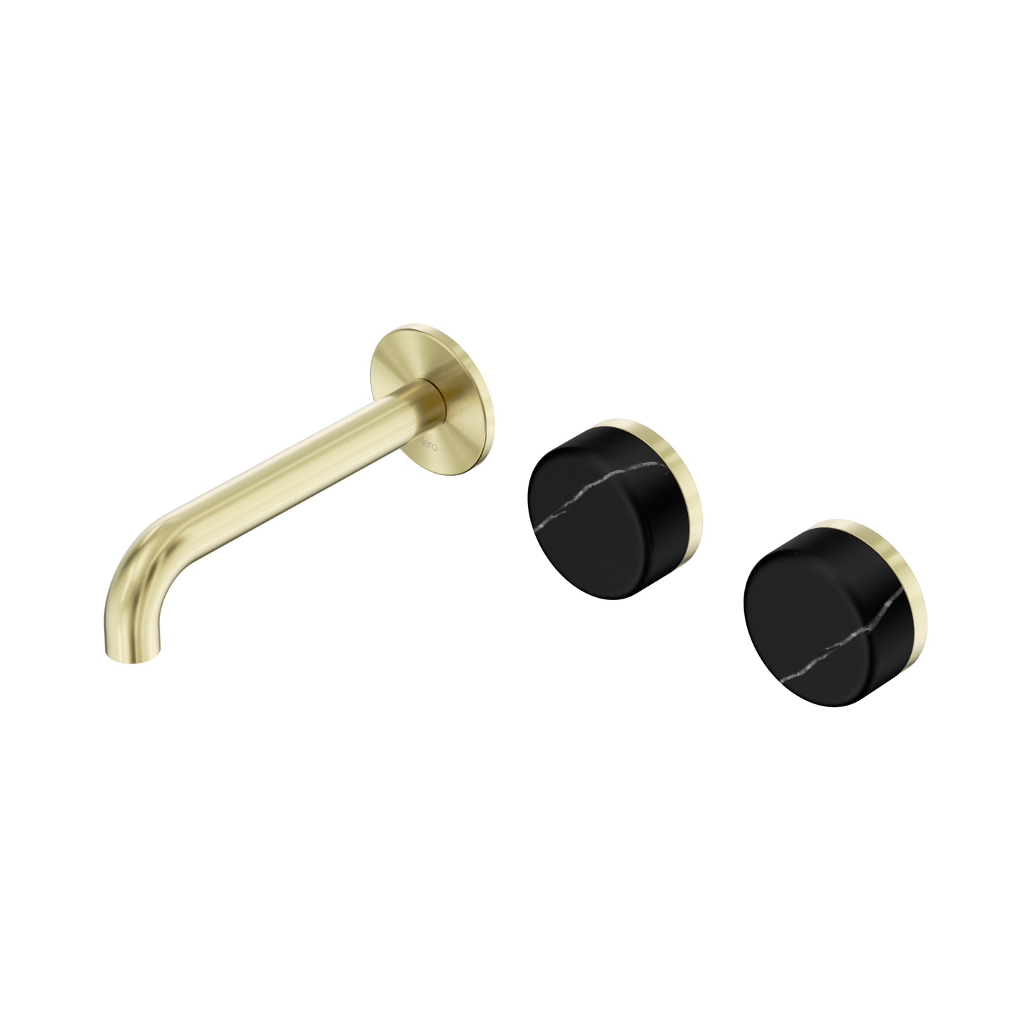 Nero Serenity 24D124BG Wall Basin Set 160mm Offset Spout With Marquina  Handle Brushed  5 Star / 5LPM