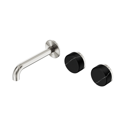 Nero Serenity 24D124BN Wall Basin Set 160mm Offset Spout With Marquina  Handle  5 Star / 5LPM