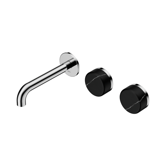 Nero Serenity 24D124CH Wall Basin Set 160mm Offset Spout With Marquina  Handle  5 Star / 5LPM