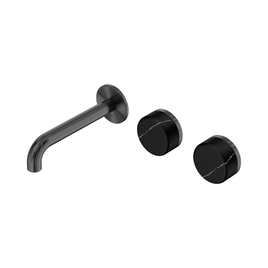 Nero Serenity 24D124GM Wall Basin Set 160mm Offset Spout With Marquina  Handle Gun Metal 5 Star / 5LPM