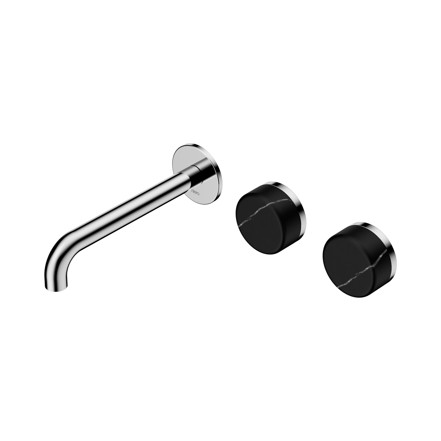 Nero Serenity 24D125CH Wall Basin Set 185mm Offset Spout With Marquina  Handle  5 Star / 5LPM