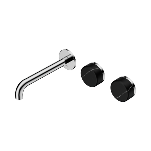 Nero Serenity 24D125CH Wall Basin Set 185mm Offset Spout With Marquina  Handle  5 Star / 5LPM