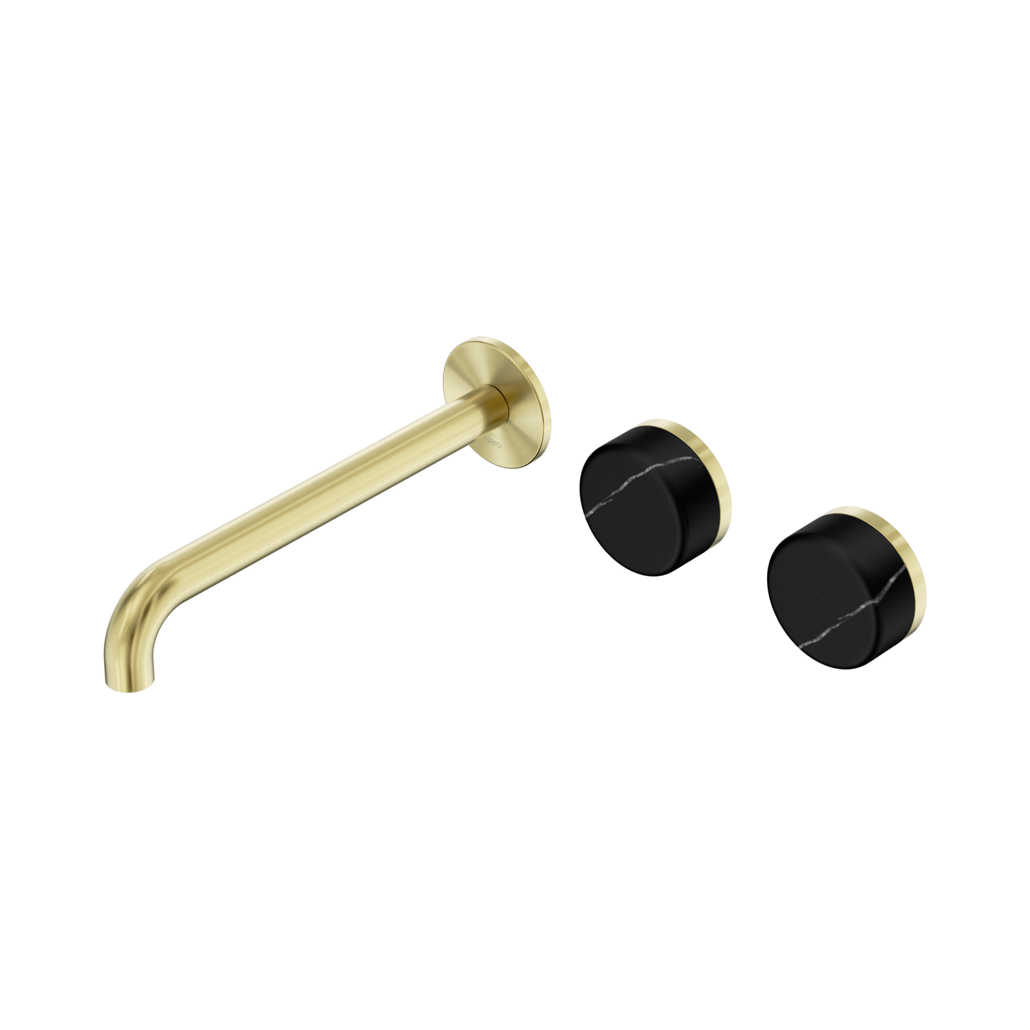 Nero Serenity 24D126BG Wall Basin Set 220mm Offset Spout With Marquina  Handle Brushed  5 Star / 5LPM