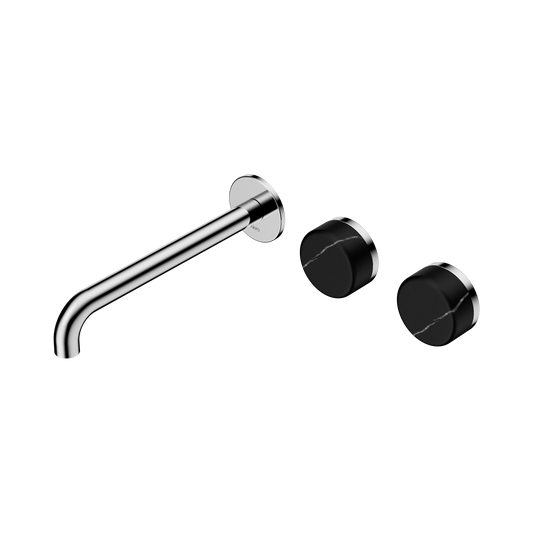 Nero Serenity 24D126CH Wall Basin Set 220mm Offset Spout With Marquina  Handle  5 Star / 5LPM