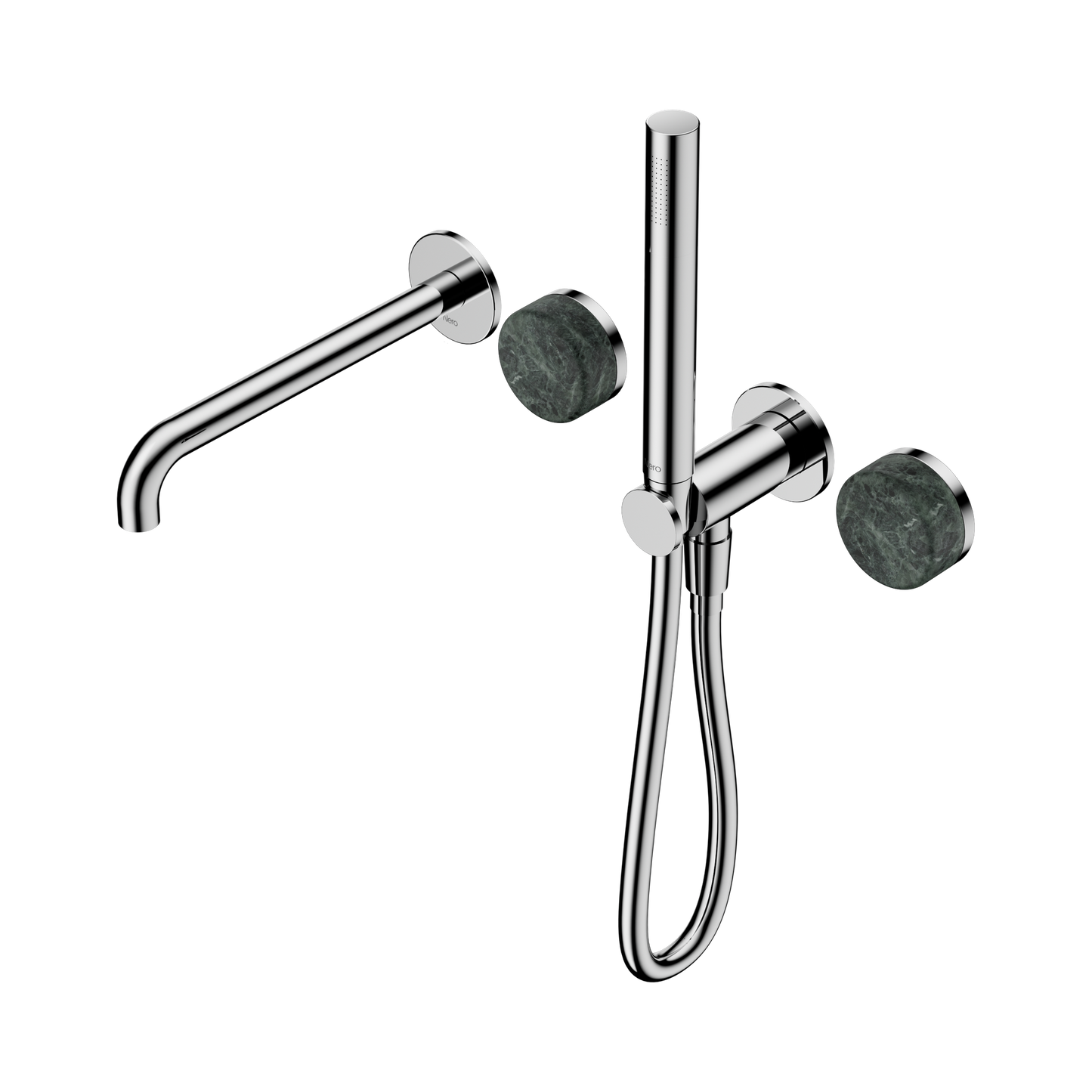 Serenity Progressive Shower System With Spout With Verde Alpi Handle And Slim Shower Chrome