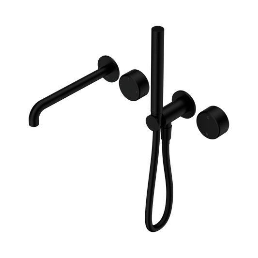 Serenity Progressive Shower System With Spout With Metal Handle And Slim Shower Matte Black