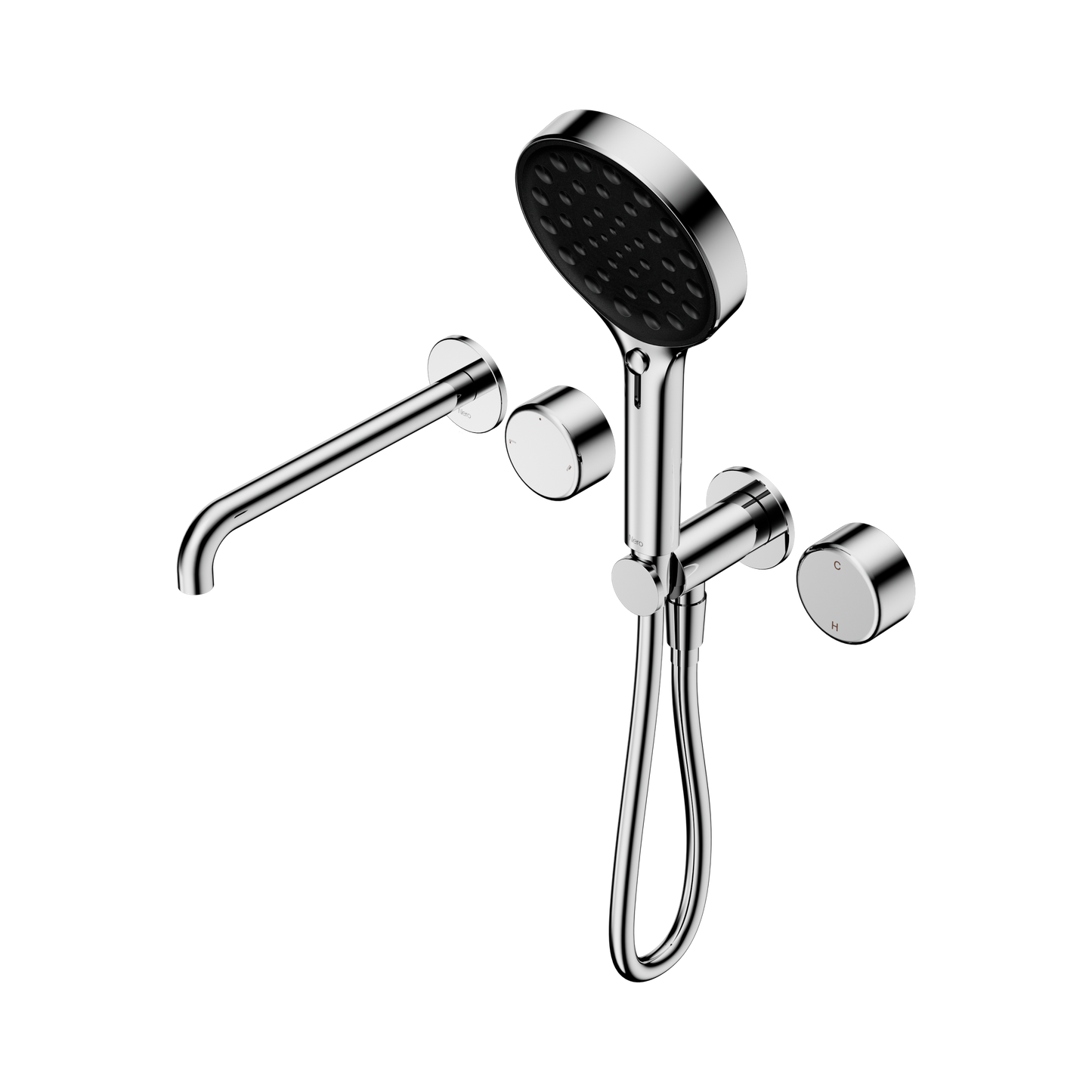 Serenity Progressive Shower System With Spout With Metal Handle And Serenity Hand Shower Chrome