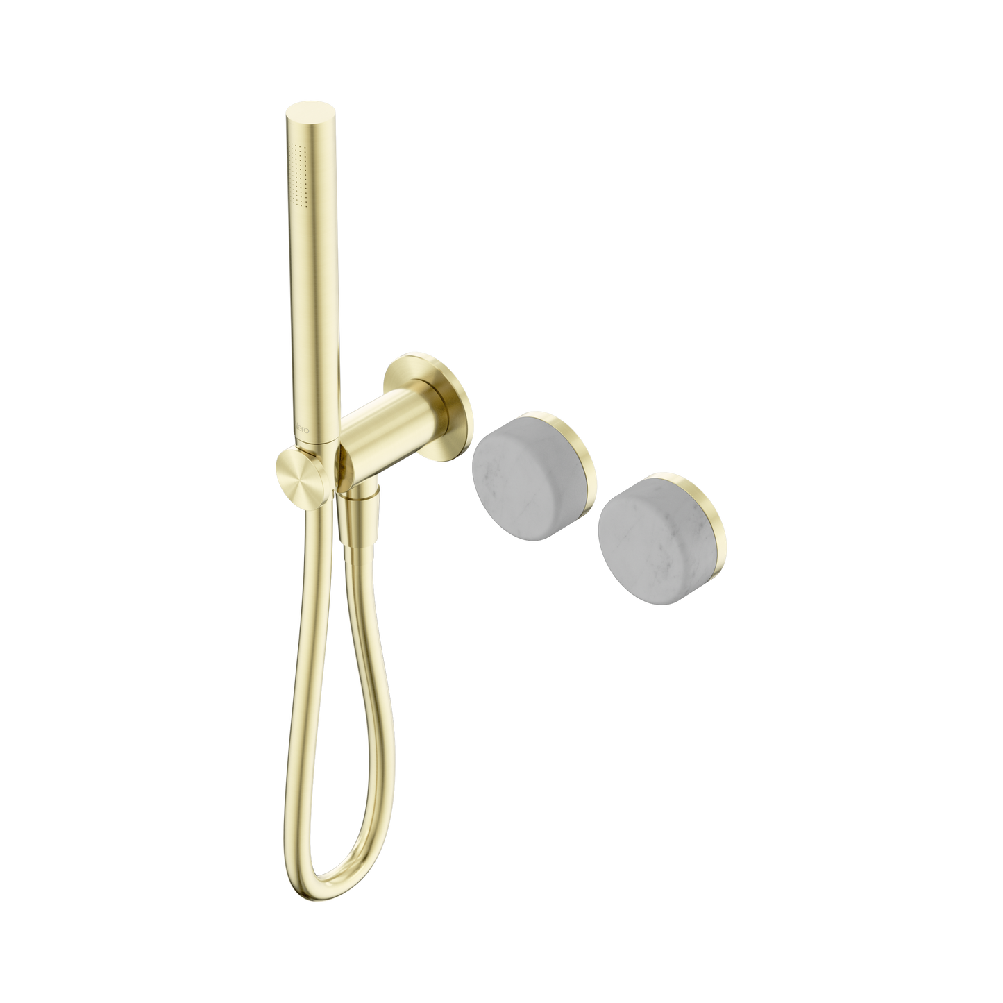 Serenity Progressive Shower System With Carrara Handle And Slim Shower Brushed Gold