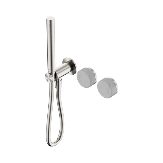 Serenity Progressive Shower System With Carrara Handle And Slim Shower Brushed Nickel