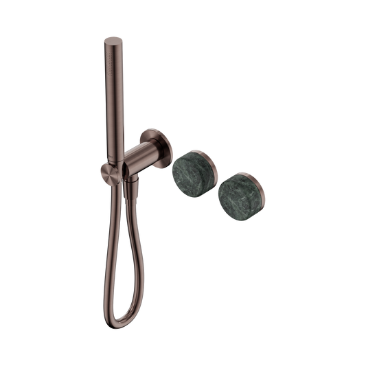 Serenity Progressive Shower System With Verde Alpi Handle And Slim Shower Brushed Bronze